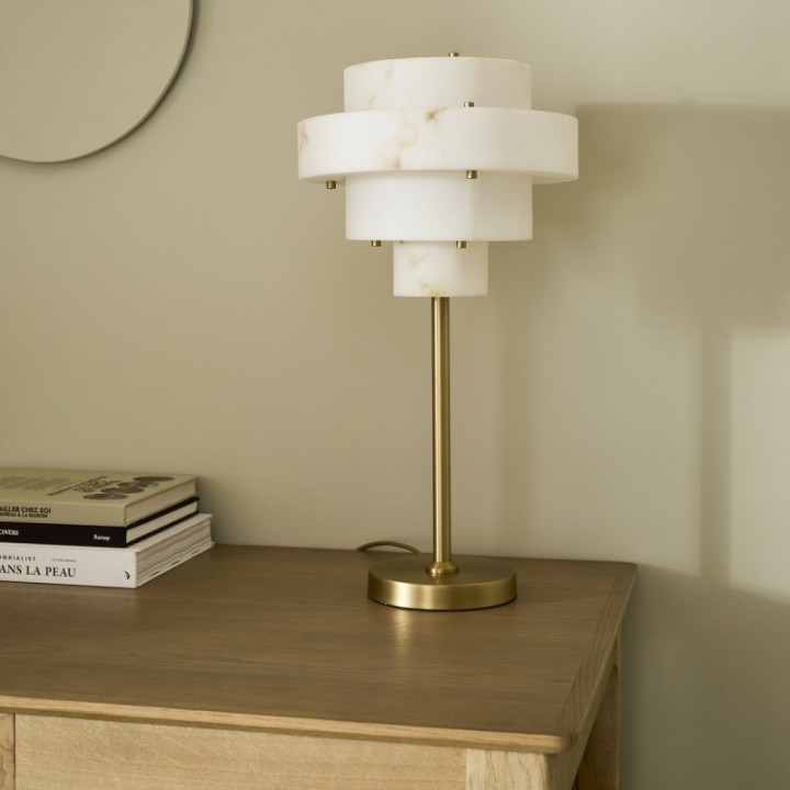 Lampe à poser aspect albâtre SARA