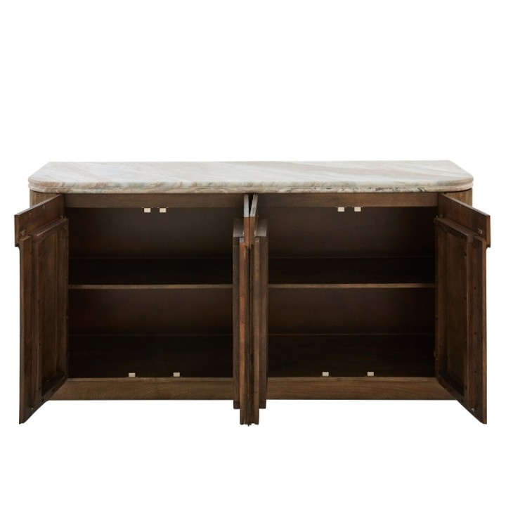 Buffet en bois massif et marbre BUREN