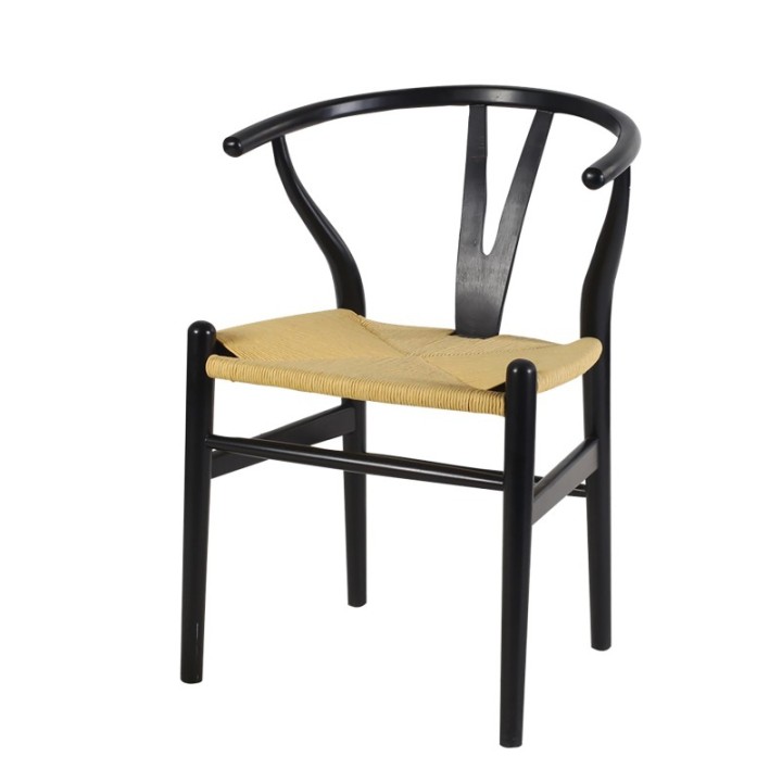 Chaise Oslo noir lot de 6pcs