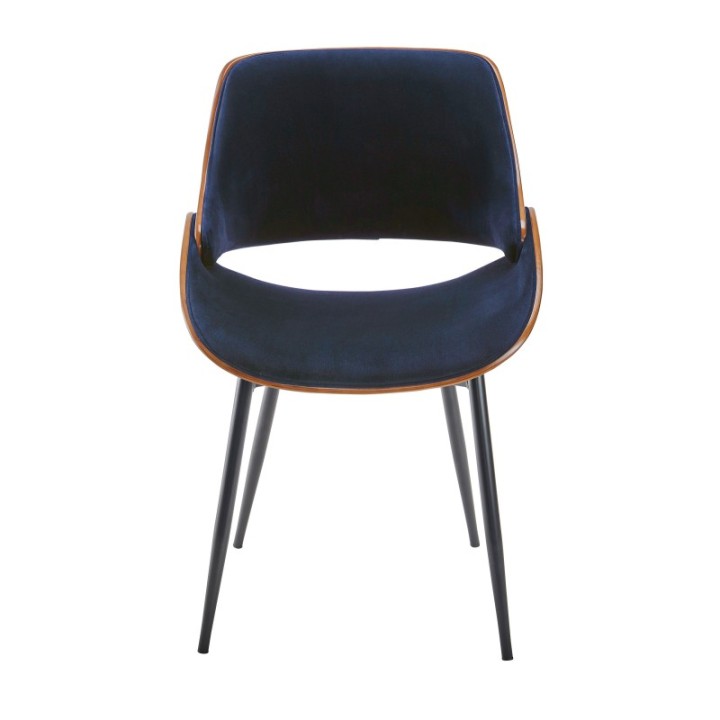 Chaise Mannix velours bleu FR