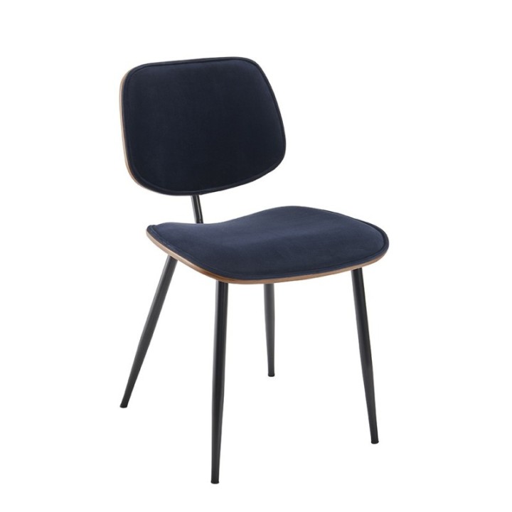 Chaise Olympia velours bleu lot de 6pcs FR