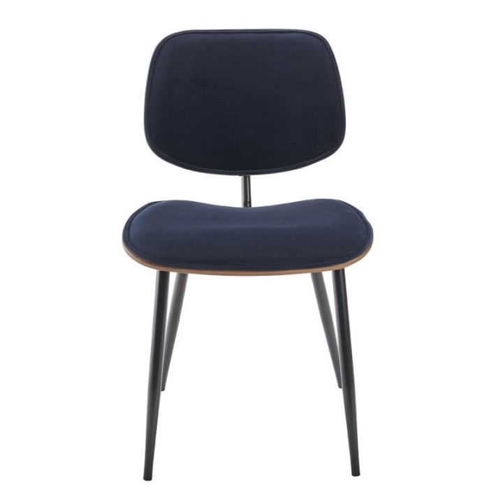 Chaise Olympia velours bleu lot de 6pcs FR