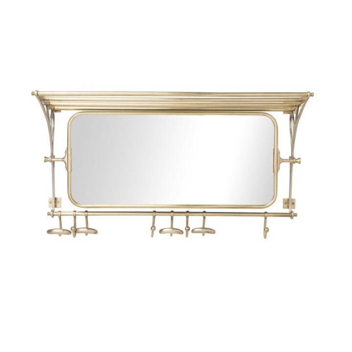 Porte manteau miroir laiton