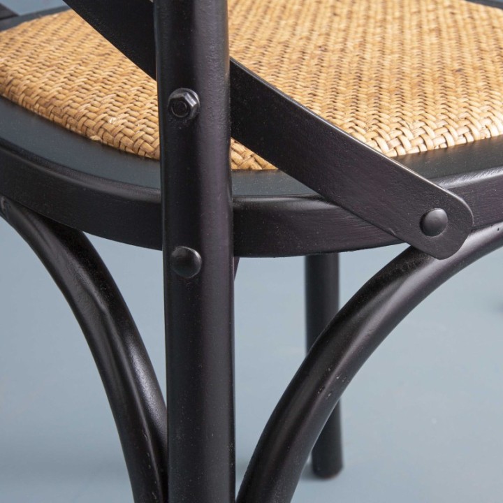 Chaise Bistrot noir lot de 2pcs