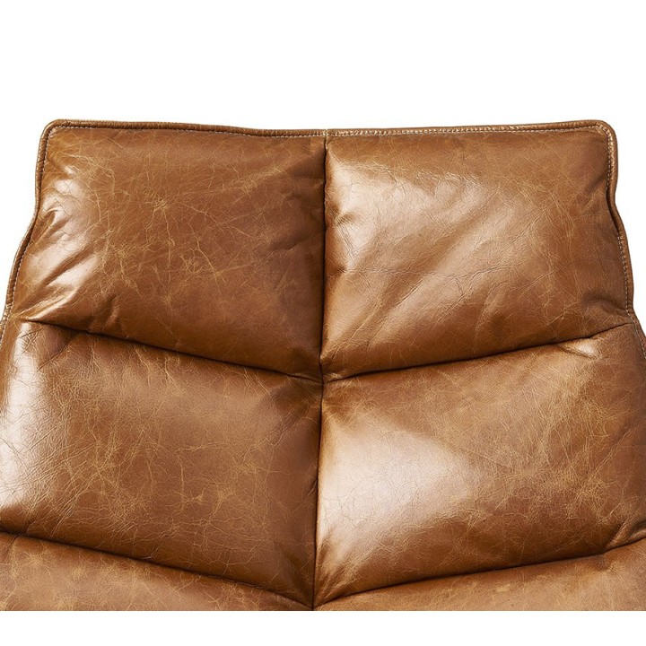 Fauteuil pivotant cuir Achille camel