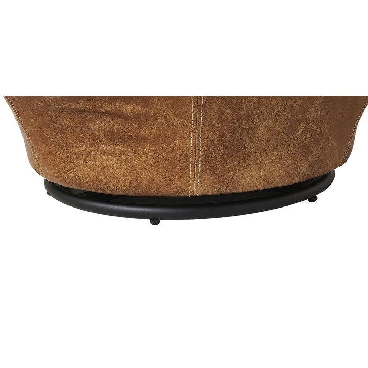 Fauteuil pivotant cuir Achille camel