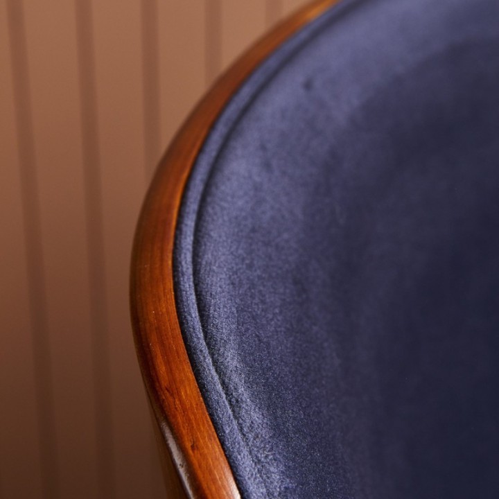 Chaise Mannix velours bleu lot de 4pcs FR