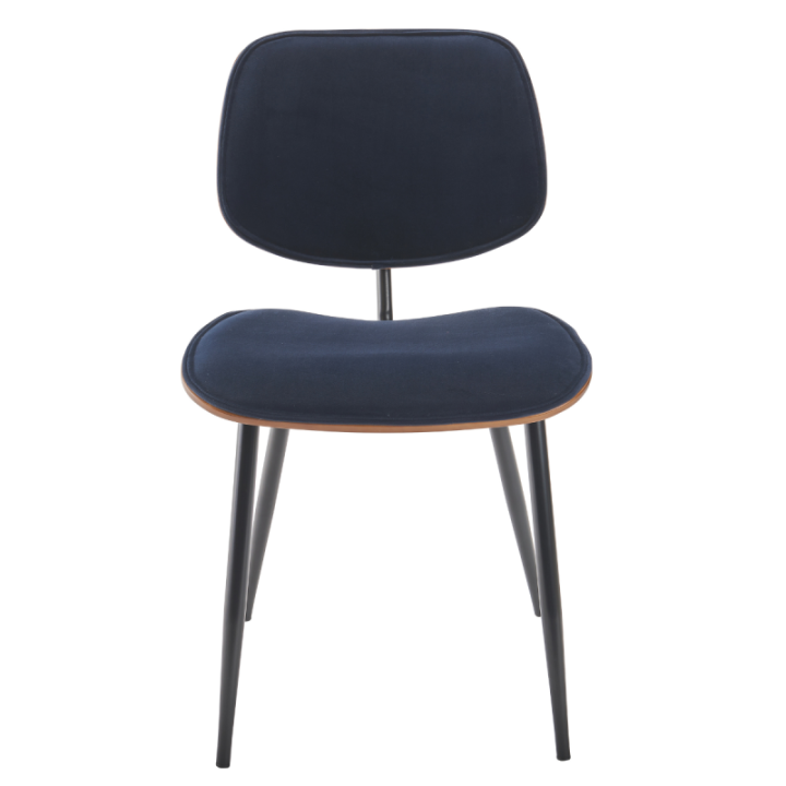 Chaise Olympia velours bleu lot de 6pcs FR