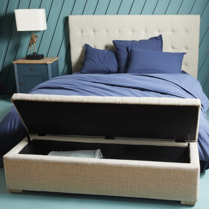 Bench and trunk woven in linen - Signature
