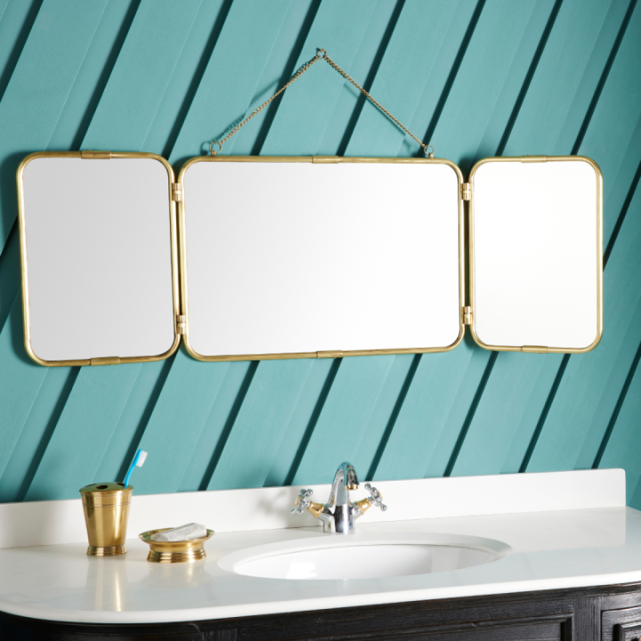 Miroir 3 parties laiton