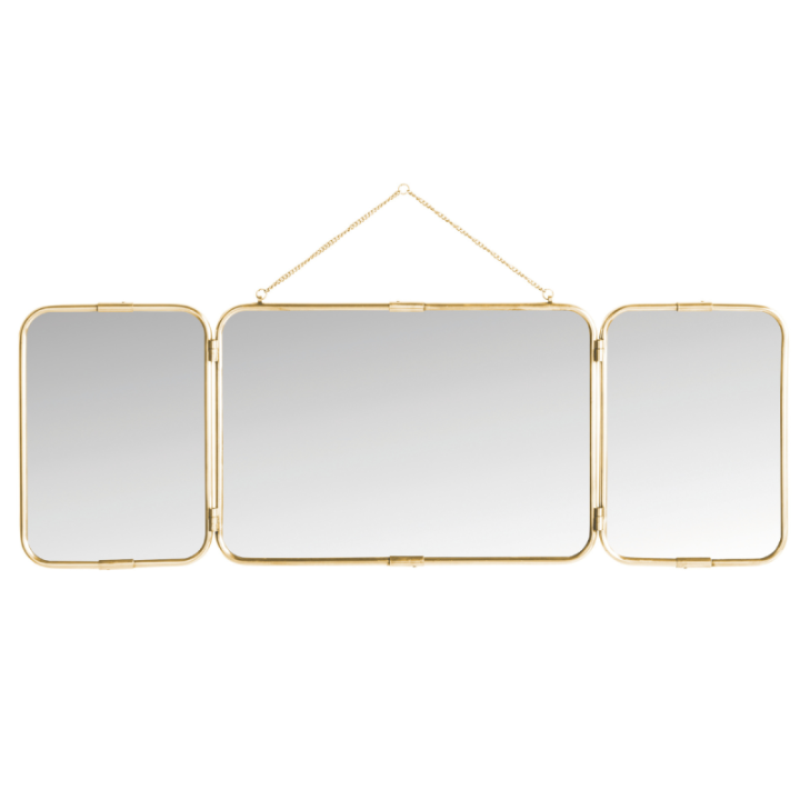 Miroir 3 parties laiton
