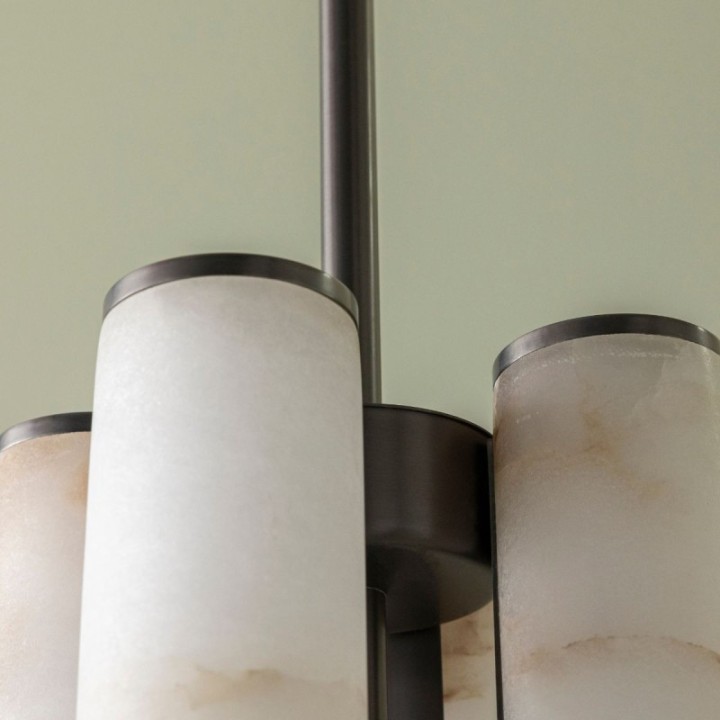 Lustre vertical en albâtre et métal MONTAIGNE