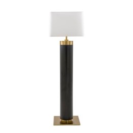 Lampe sur pied en métal noir et finition laiton doré VENDOME