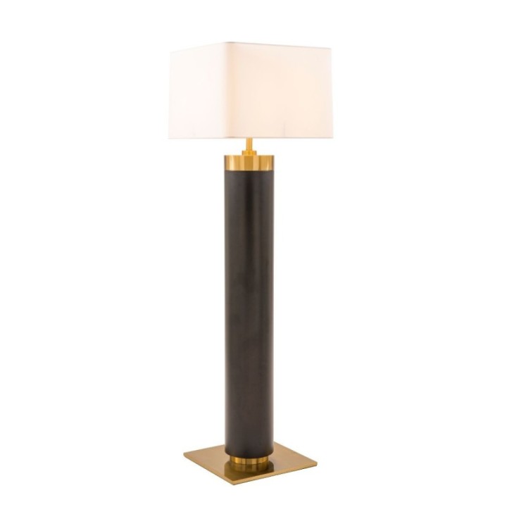 Lampe sur pied en métal noir et finition laiton doré VENDOME