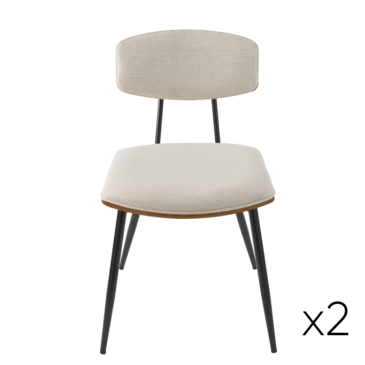 Chaise Babette écru lot de 2pcs