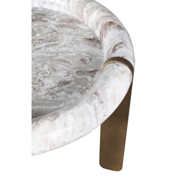 Petite table basse en marbre et métal PROSPER