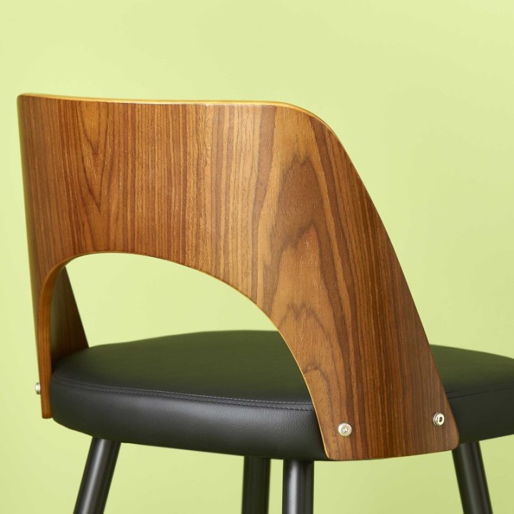 Chaise de comptoir vinyle noir Austin