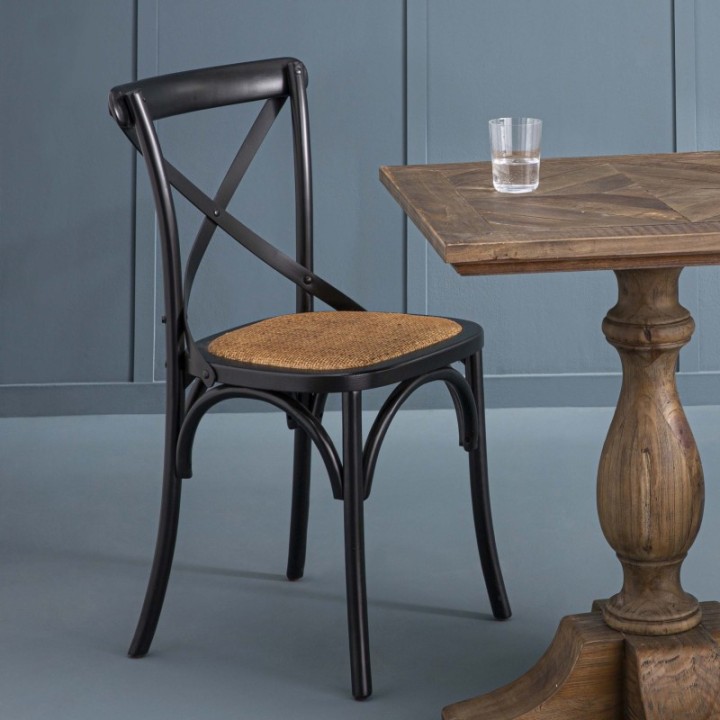 Chaise Bistrot noir lot de 2pcs