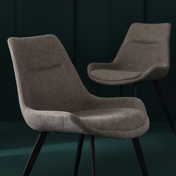 Chaise taupe Colombre lot de 6pcs