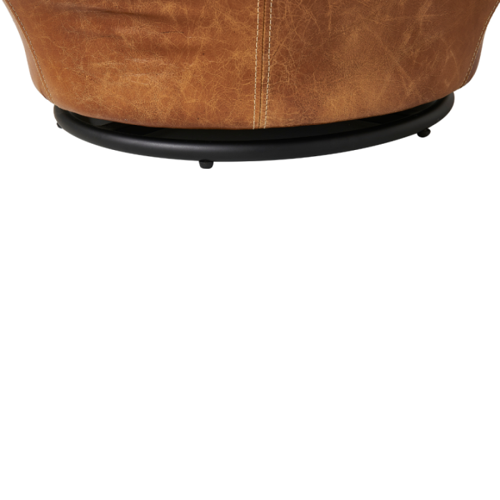 Fauteuil pivotant cuir Achille camel