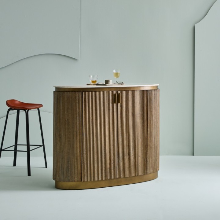 Comptoir en manguier et marbre BUREN