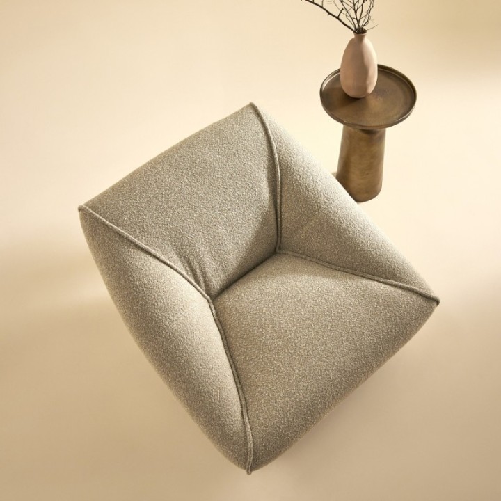 Fauteuil pivotant couleur lin HENRY