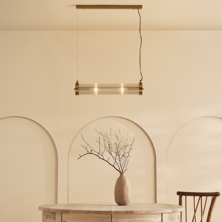 Lustre Tube simple doré