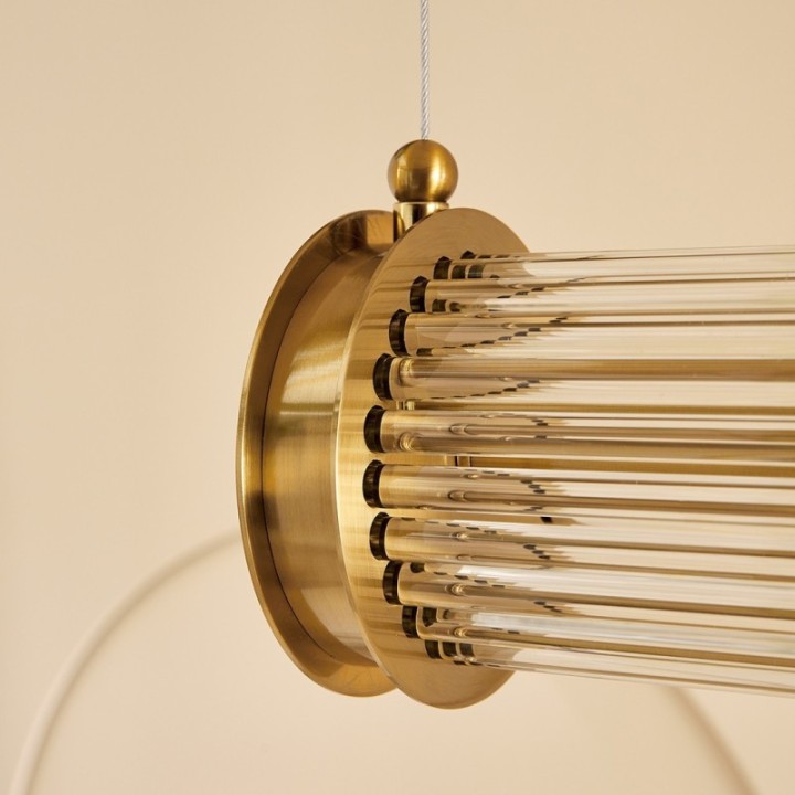 Lustre Tube simple doré