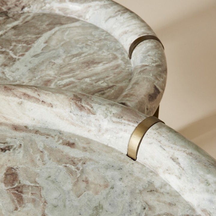 Grande table basse en marbre et métal PROSPER