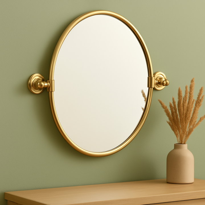 Brass Oval revolving mirror