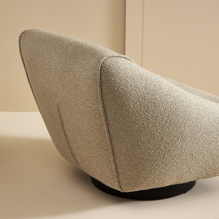 Fauteuil pivotant couleur lin HENRY