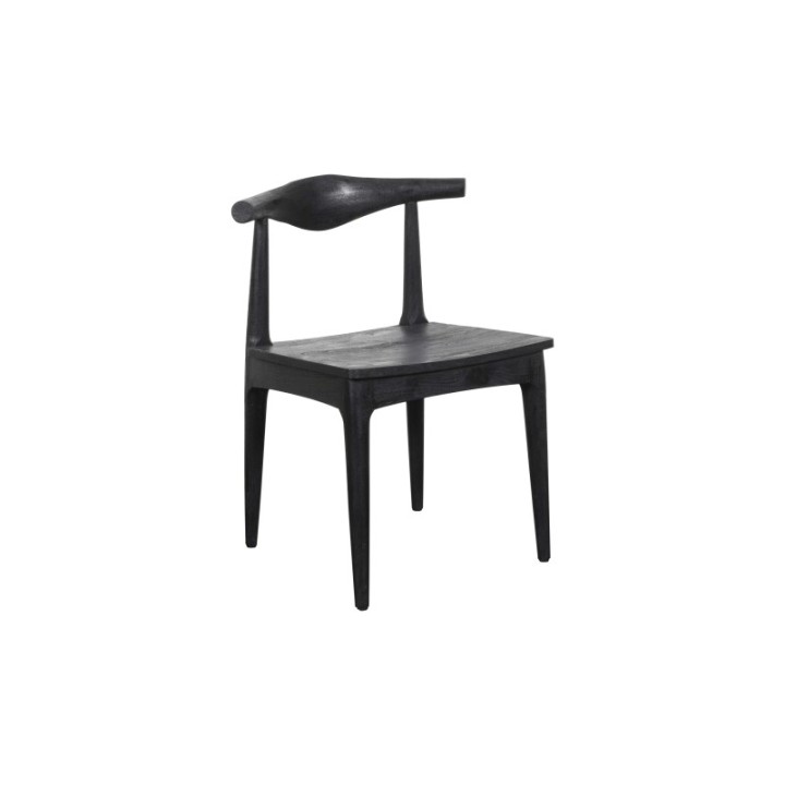 Lot de 2 chaises en acacia massif noir LUCIEN