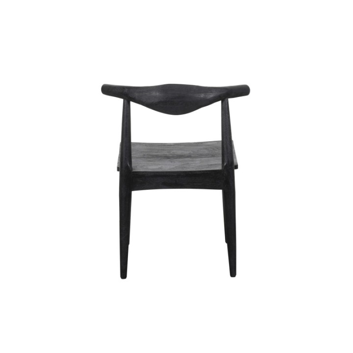 Lot de 2 chaises en acacia massif noir LUCIEN