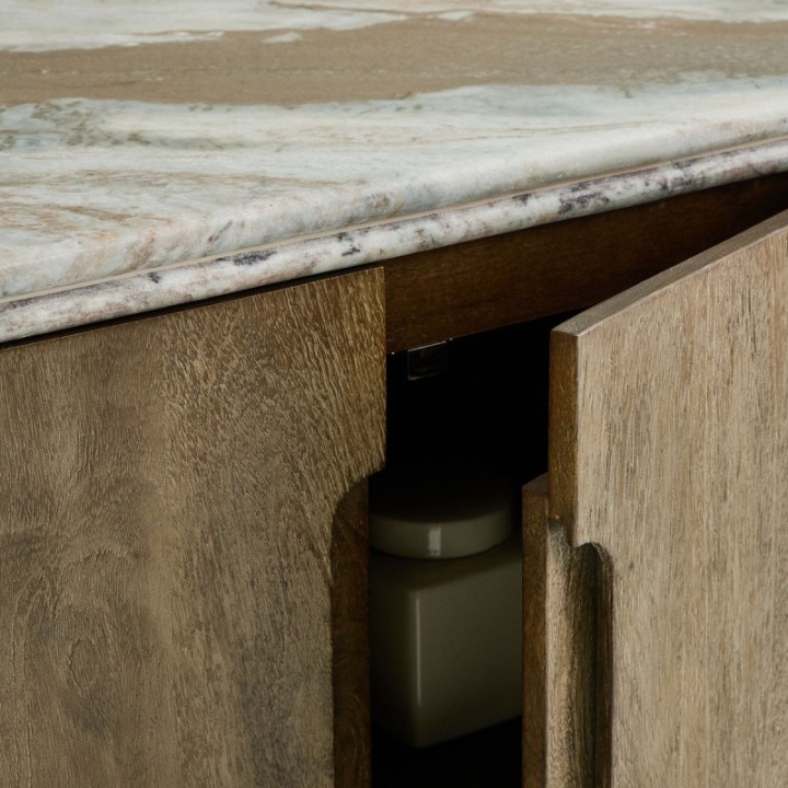 Buffet en bois massif et marbre BUREN