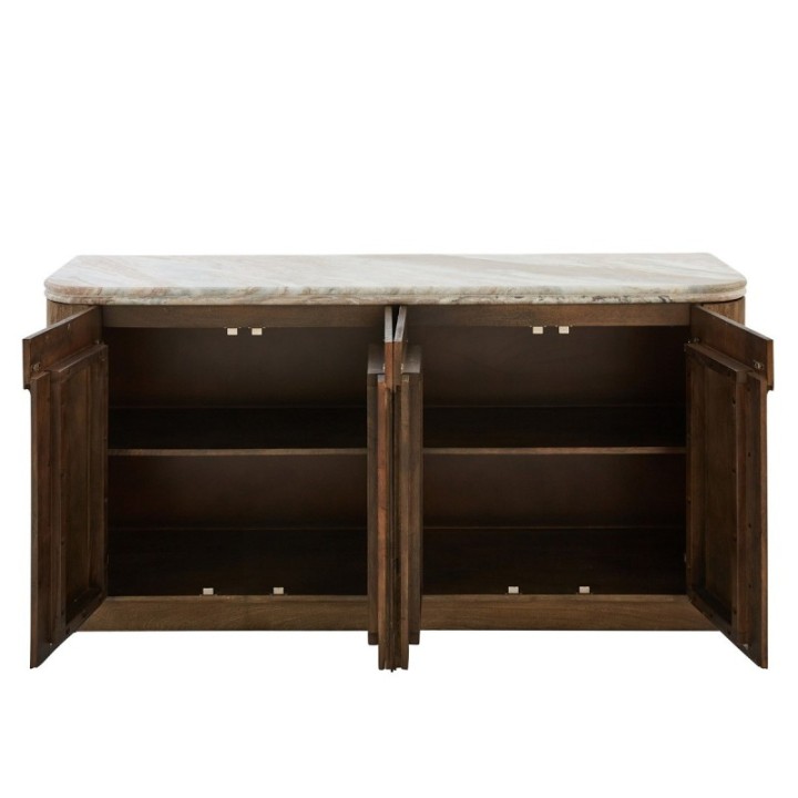 Buffet en bois massif et marbre BUREN