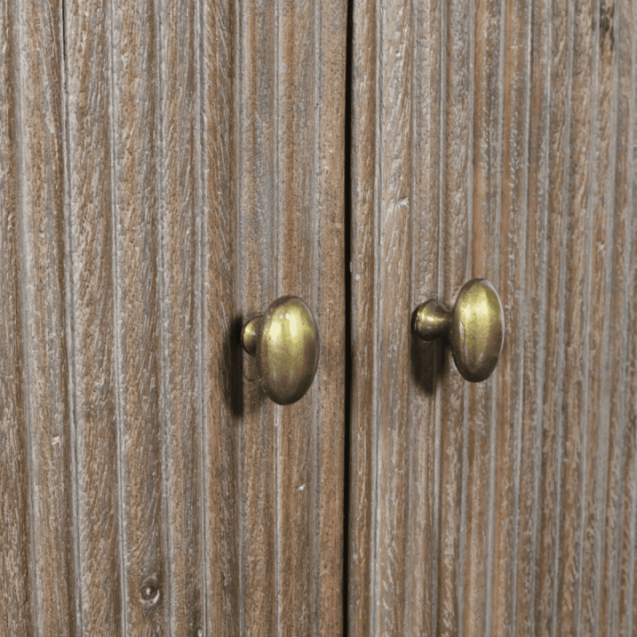 Etagère d'angle en manguier et marbre BUREN