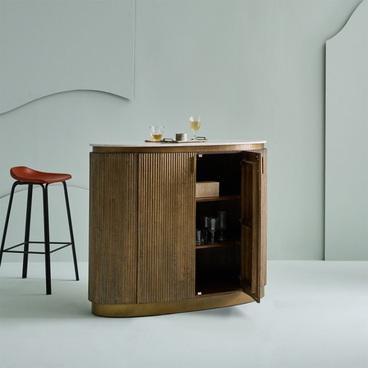 Comptoir en manguier et marbre BUREN