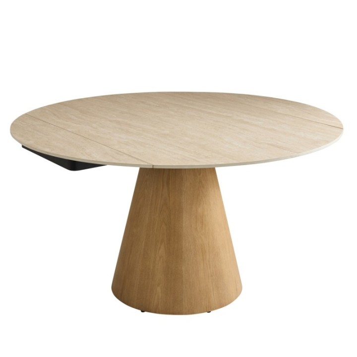 Table en céramique ronde avec allonges LUMIO