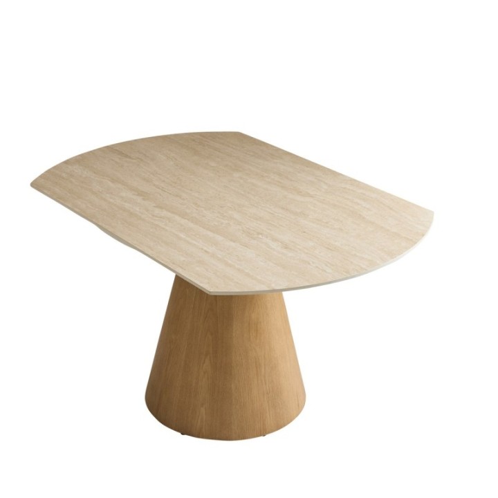 Table en céramique ronde avec allonges LUMIO