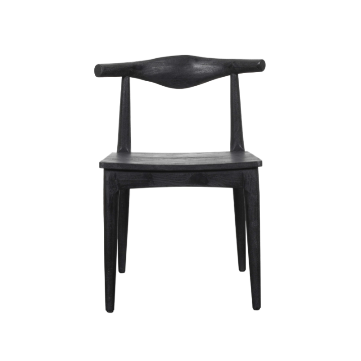 Lot de 2 chaises en acacia massif noir LUCIEN