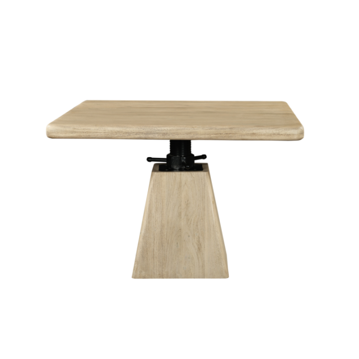 Table en acacia massif modulable en hauteur ARCHIMÈDE