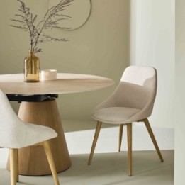 Chaise tapissée écrue ALBA