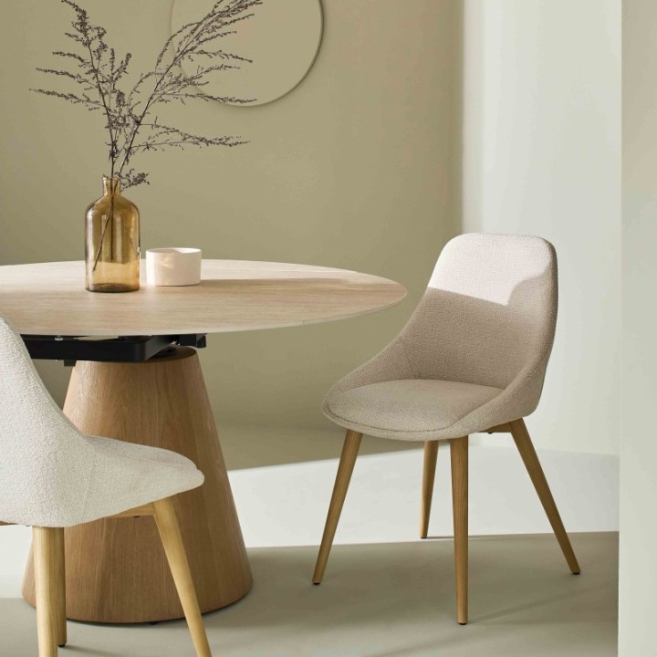 Chaise tapissée écrue ALBA
