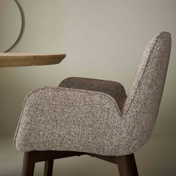Lot de 2 chaises avec accoudoirs tapissée beige KARL