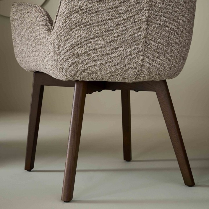 Lot de 2 chaises avec accoudoirs tapissée beige KARL